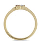 Anillo de Plata Bañada en Oro con Diamante Púrpura y Diamante blanco