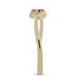 Anillo de Plata Bañada en Oro con Diamante Púrpura y Diamante blanco