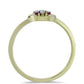 Anillo de Plata Bañada en Oro con Diamante Púrpura y Diamante blanco