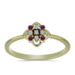 Anillo de Plata Bañada en Oro con Diamante Púrpura y Diamante blanco