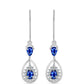 Pendientes de Plata con Zafiro Azul Australiano y Topacio Blanco