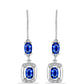 Pendientes de Plata con Zafiro Azul Australiano y Topacio Blanco