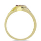 Anillo de Plata Bañada en Oro con Diamante Púrpura y Diamante blanco