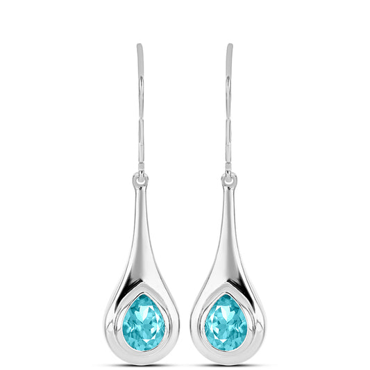 Pendientes de Plata con Cuarzo Paraiba
