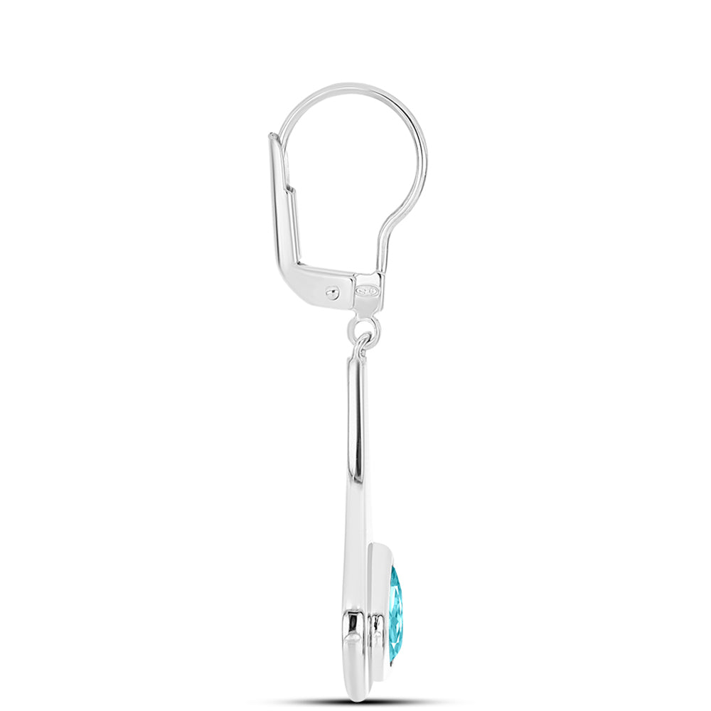 Pendientes de Plata con Cuarzo Paraiba 2 