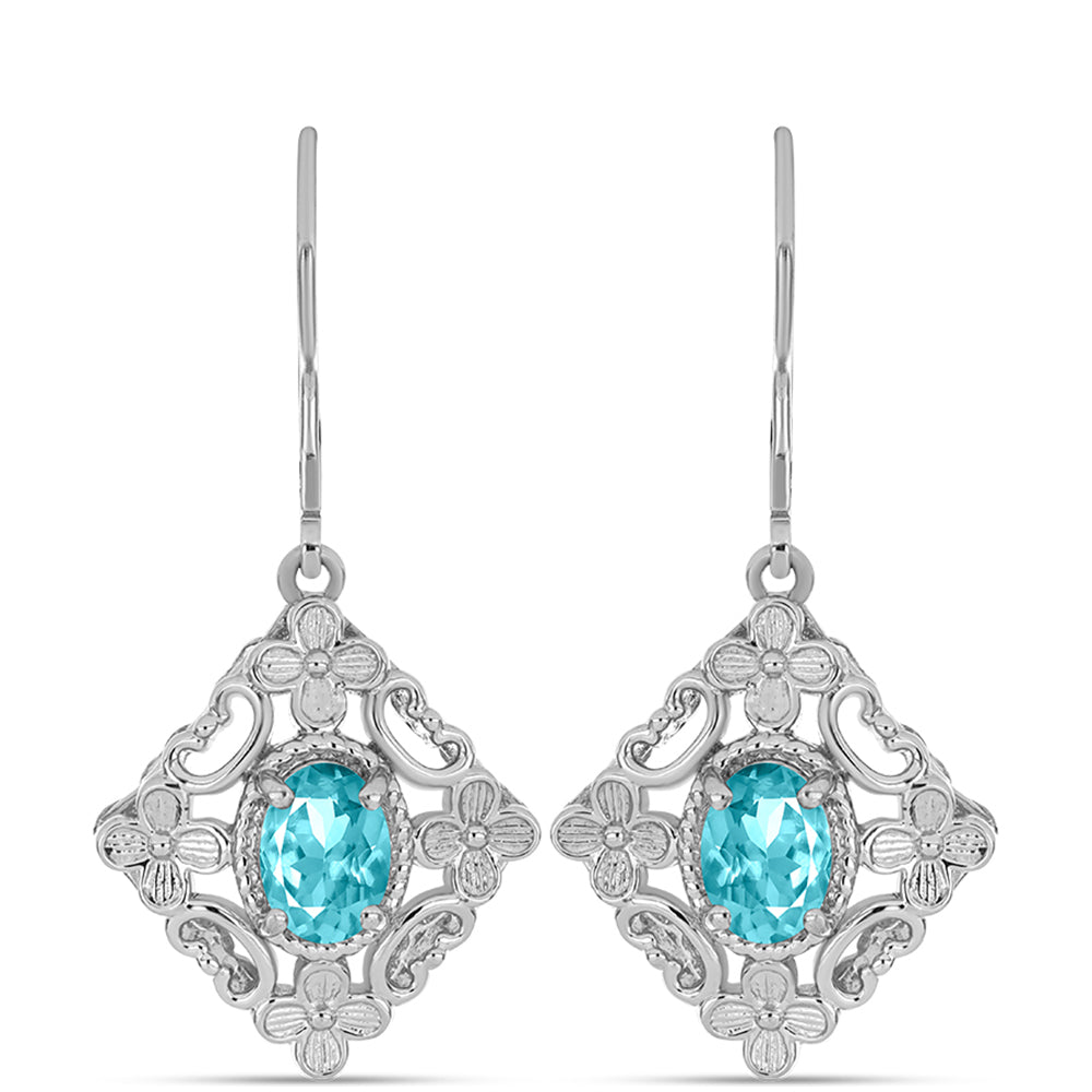 Pendientes de Plata con Cuarzo Paraiba 1 