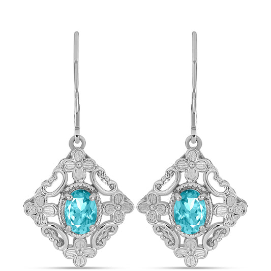 Pendientes de Plata con Cuarzo Paraiba