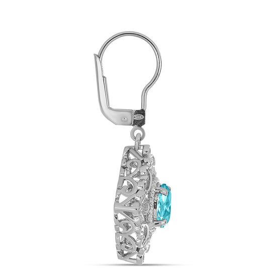 Pendientes de Plata con Cuarzo Paraiba