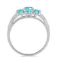 Anillo de Plata con Cuarzo Paraiba y Topacio Blanco