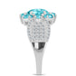 Anillo de Plata con Cuarzo Paraiba y Topacio Blanco