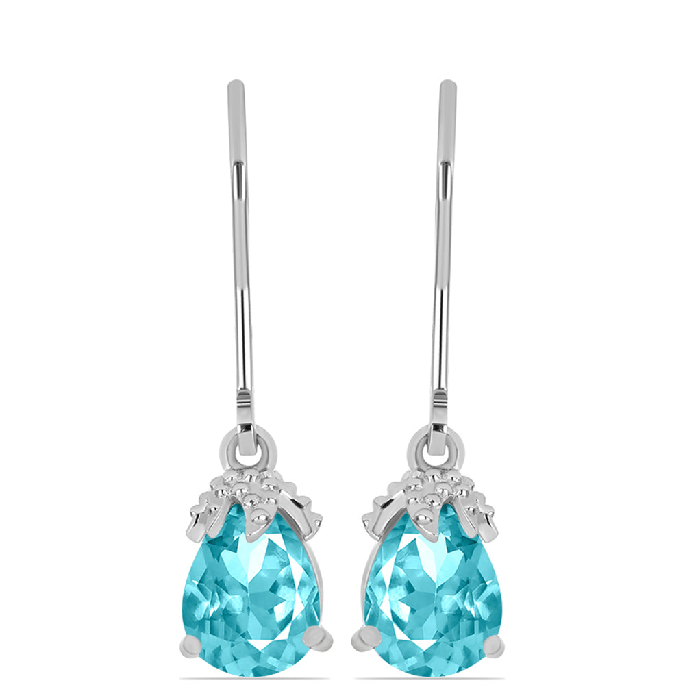 Pendientes de Plata con Cuarzo Paraiba 1 