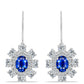 Pendientes de Plata con Zafiro Azul Australiano y Topacio Blanco