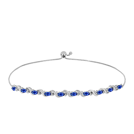 Pulsera de Plata con Zafiro Azul Australiano y Topacio Blanco