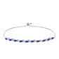 Pulsera de Plata con Zafiro Azul Australiano y Topacio Blanco