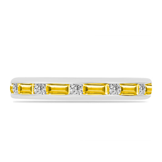 Anillo de Plata con Citrino de los Montes Urales y Topacio Blanco
