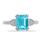 Anillo de Plata con Cuarzo Paraiba y Topacio Blanco
