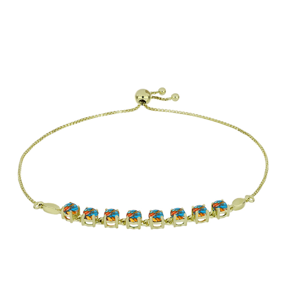 Pulsera de Plata Bañada en Oro con Turquesa Ostra 1 