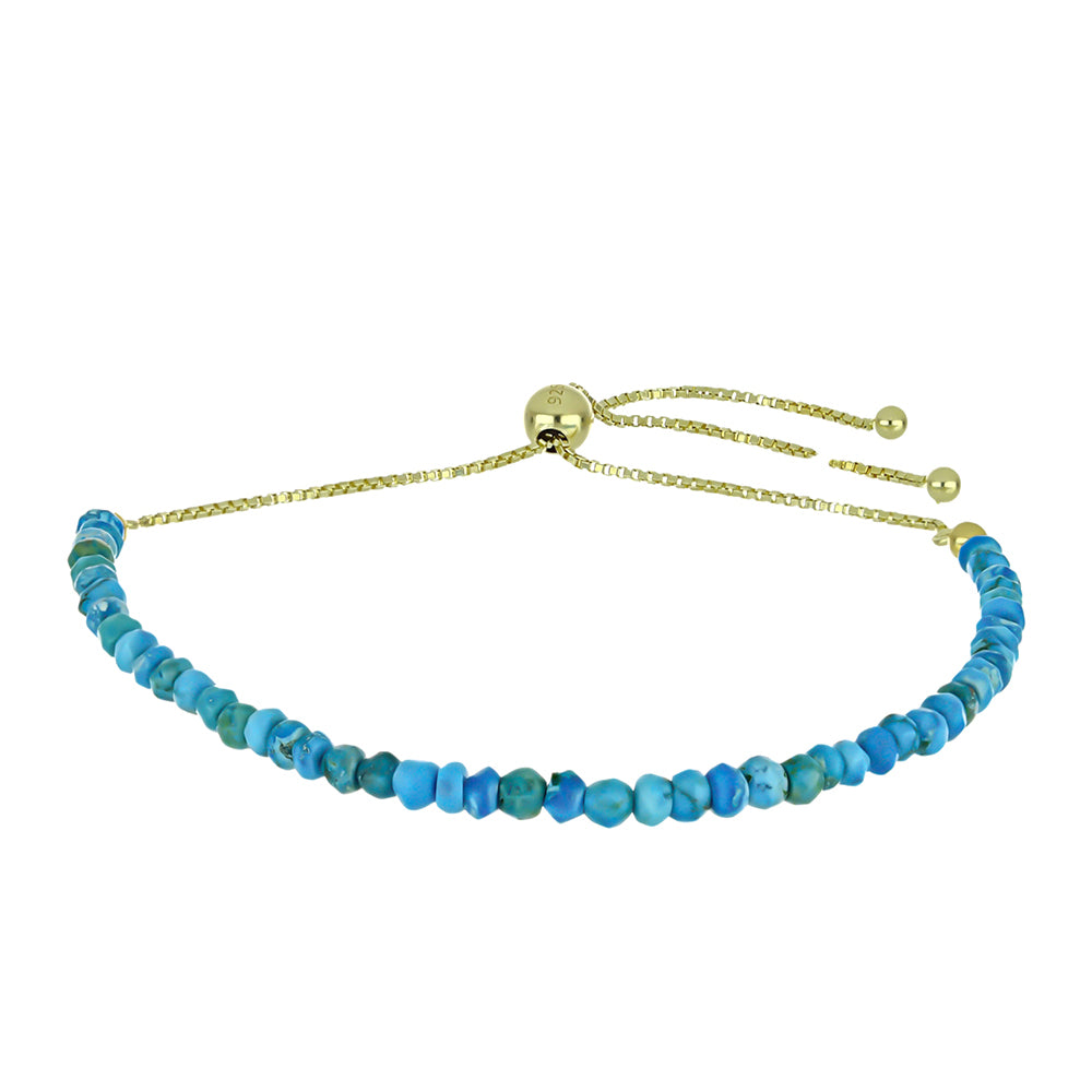 Pulsera de Plata Bañada en Oro con Turquesa Ostra 1 