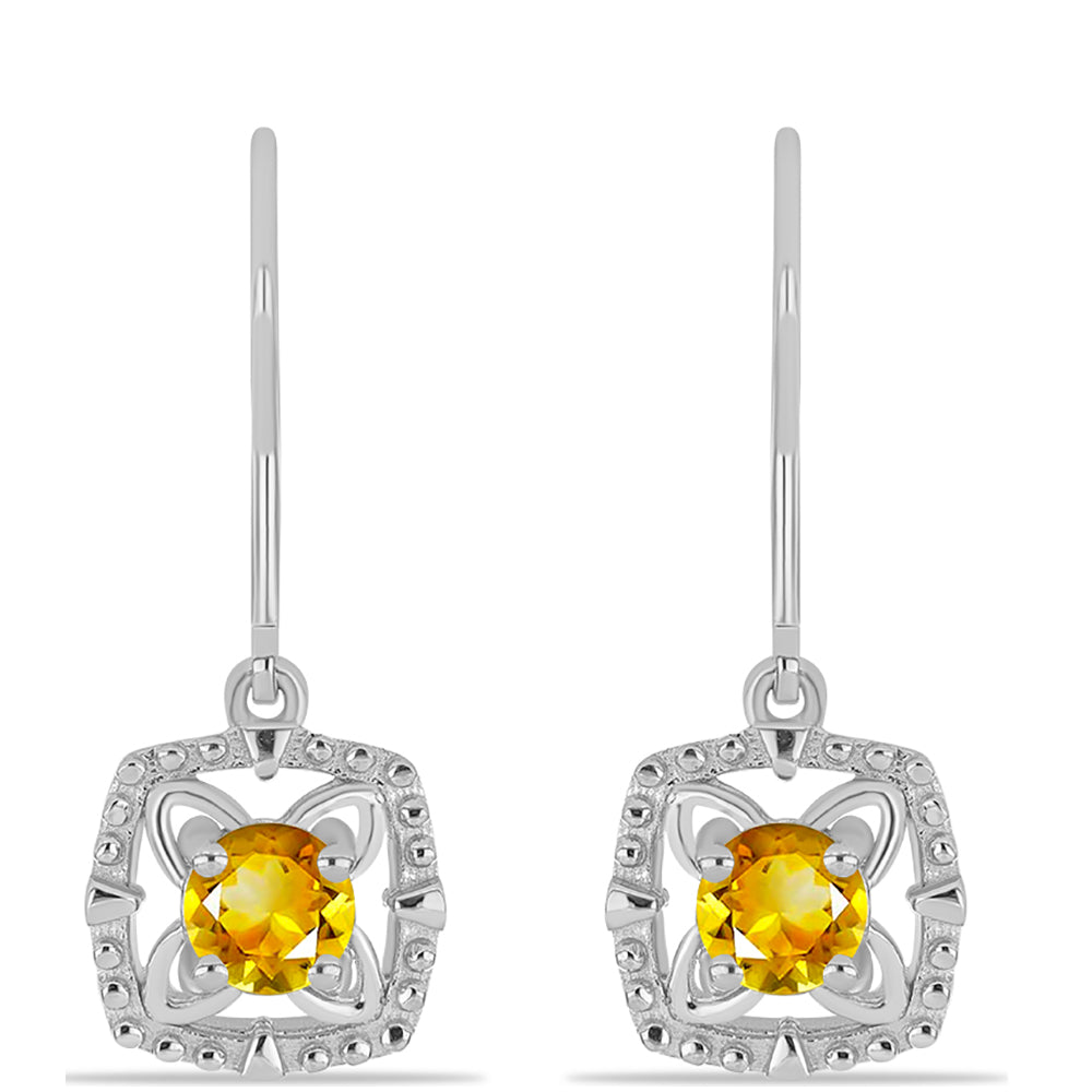 Pendientes de Plata con Citrino de los Montes Urales 1 