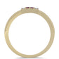 Anillo de Plata Bañada en Oro con Diamante Púrpura y Diamante blanco