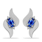 Pendientes de Plata con Zafiro Azul Australiano y Topacio Blanco