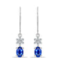 Pendientes de Plata con Zafiro Azul Australiano y Topacio Blanco