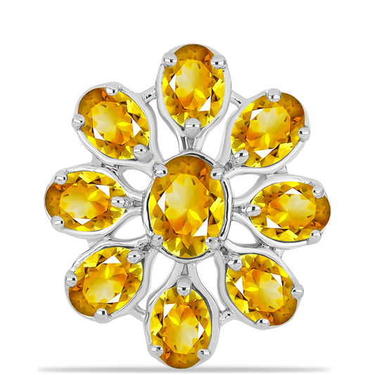 Anillo de Plata con Citrino de los Montes Urales