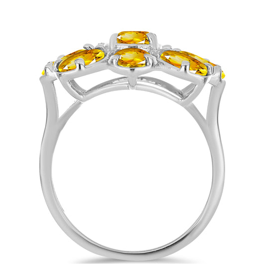 Anillo de Plata con Citrino de los Montes Urales