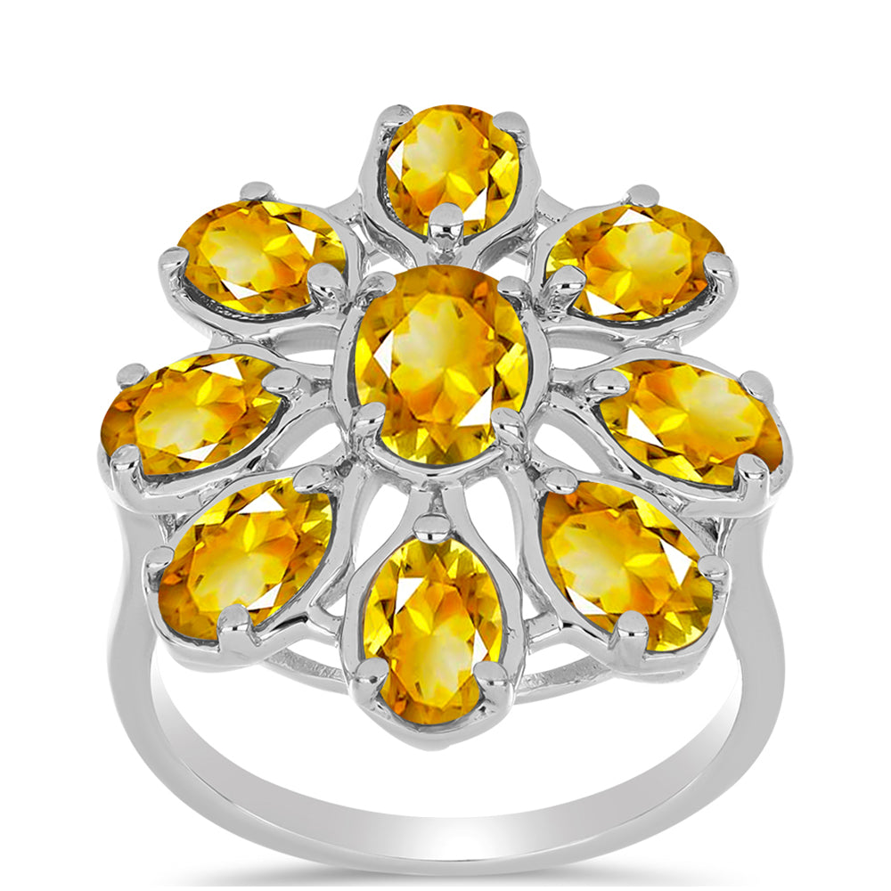 Anillo de Plata con Citrino de los Montes Urales 3 