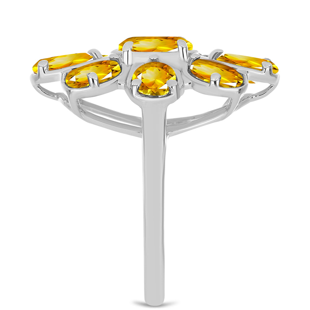 Anillo de Plata con Citrino de los Montes Urales 4 