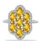 Anillo de Plata con Citrino de los Montes Urales y Topacio Blanco