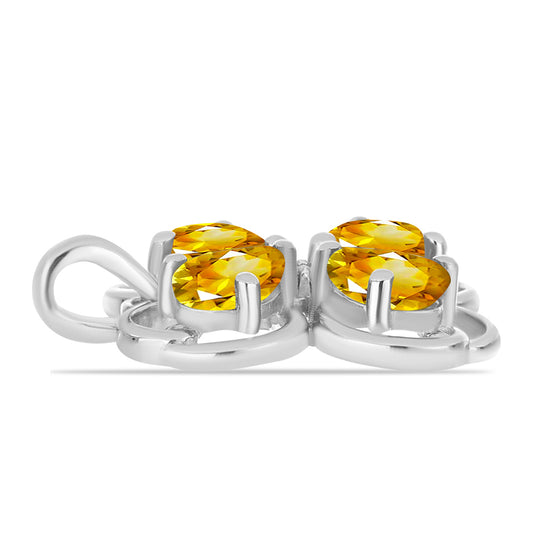 Colgante de Plata con Citrino de los Montes Urales y Topacio Blanco