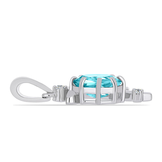 Colgante de Plata con Cuarzo Paraiba y Topacio Blanco