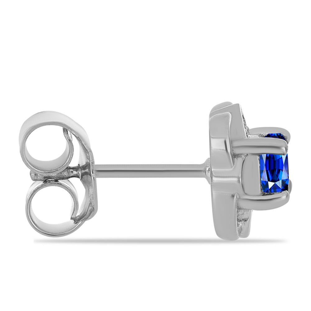 Pendientes de Plata con Zafiro Azul Australiano y Topacio Blanco 2 