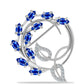 Broche de Plata con Zafiro Azul Australiano y Topacio Blanco