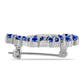 Broche de Plata con Zafiro Azul Australiano y Topacio Blanco