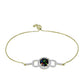 Pulsera de Plata Bañada en Oro con Ópalo negro medianoche Lega Dembi de Ëtiopía y Topacio Blanco