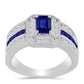 Anillo de Plata con Zafiro Azul Australiano y Topacio Blanco