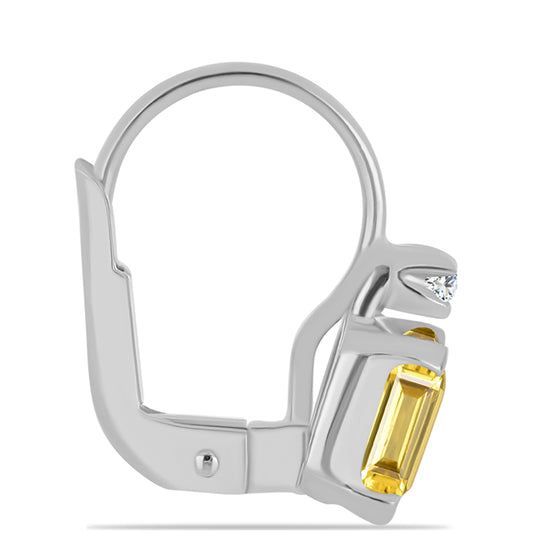 Pendientes de Plata con Citrino de los Montes Urales y Topacio Blanco