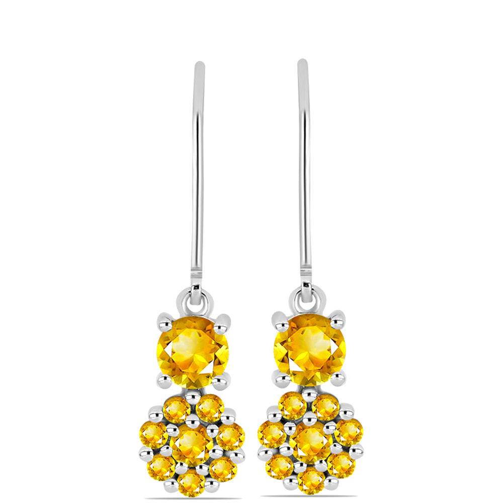 Pendientes de Plata con Citrino de los Montes Urales