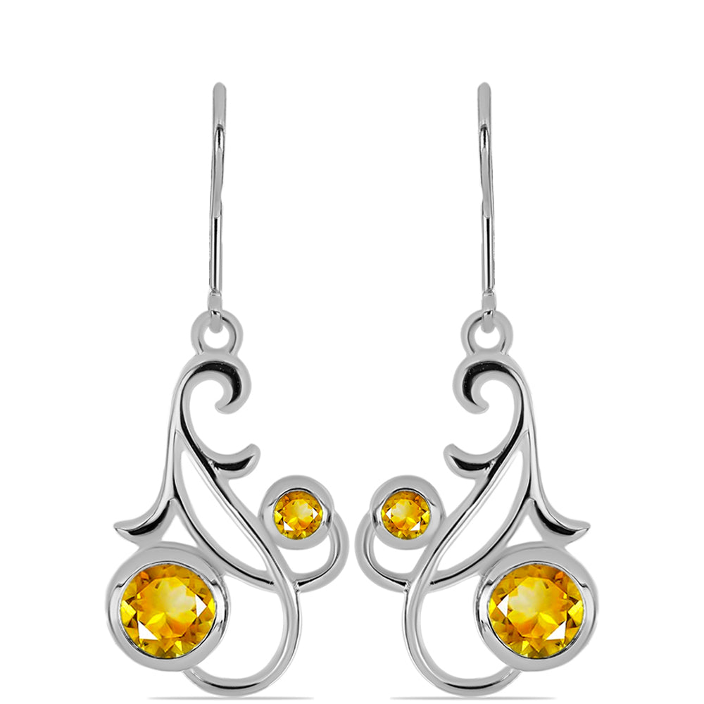 Pendientes de Plata con Citrino de los Montes Urales