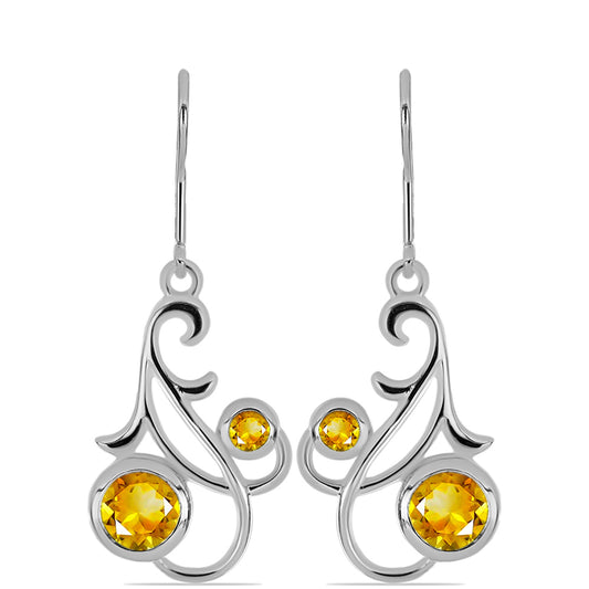 Pendientes de Plata con Citrino de los Montes Urales