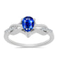 Anillo de Plata con Zafiro Azul Australiano y Topacio Blanco