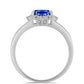 Anillo de Plata con Zafiro Azul Australiano y Topacio Blanco