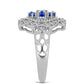 Anillo de Plata con Zafiro Azul Australiano y Topacio Blanco