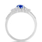 Anillo de Plata con Zafiro Azul Australiano y Zircón Blanco