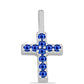 Cruz Colgante de Plata con Zafiro Azul Australiano