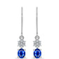 Pendientes de Plata con Zafiro Azul Australiano y Topacio Blanco