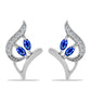 Pendientes de Plata con Zafiro Azul Australiano y Topacio Blanco