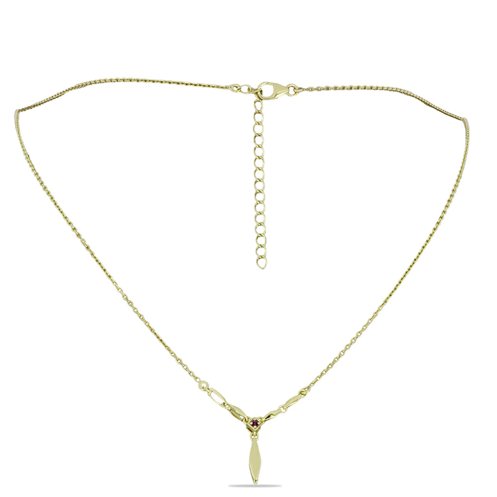 Collar de Plata Bañada en Oro con Diamante Púrpura 1 